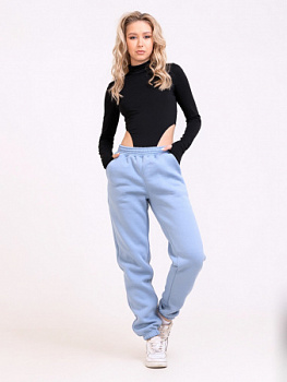 Джоггеры, футер начес, 44-58, 91-001, серо-голубой, Ivanka